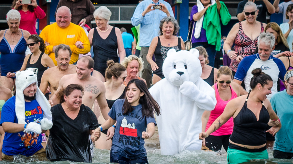 People in Central Texas Do the Polar Bear Plunge to Welcome the New Year!