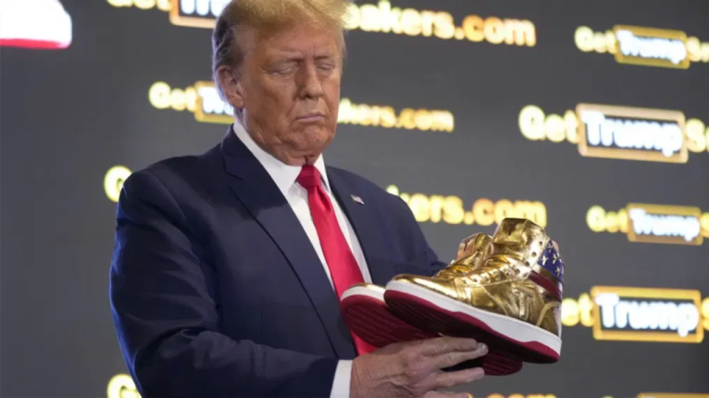 People Booed Trump as He Sold $399 "Never Surrender" Shoes at Philadelphia Sneaker Con!