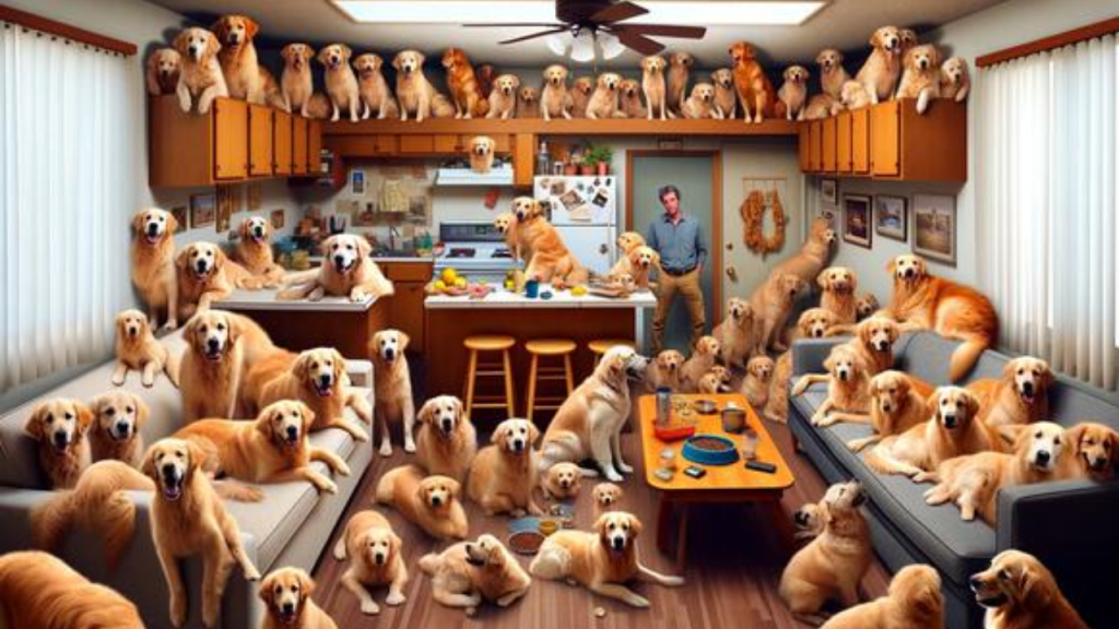 Parody: California Man Says He Has the Most Golden Retrievers of Any Individual in His Household!