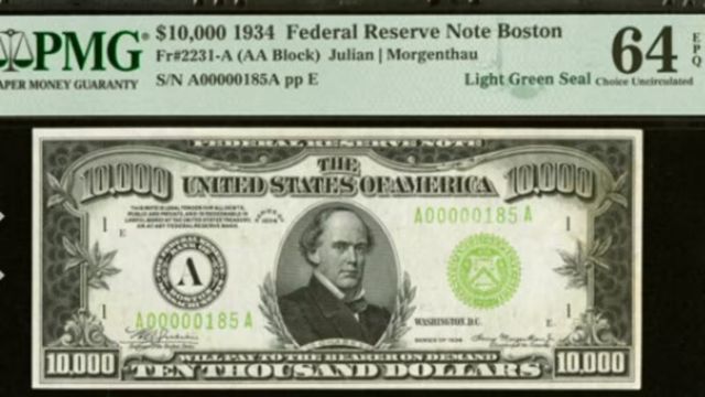 1934 $10,000 Banknote Fetches $500,000 at Auction – Here’s What Makes It So Valuable (1)